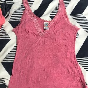 Coral lace tank/blouse